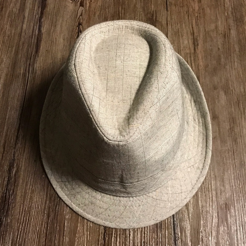 Gray plaid fedora